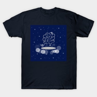 brain, mind, thinking, intellect, thought process, satisfying, concept, galaxy, space, stars, T-Shirt